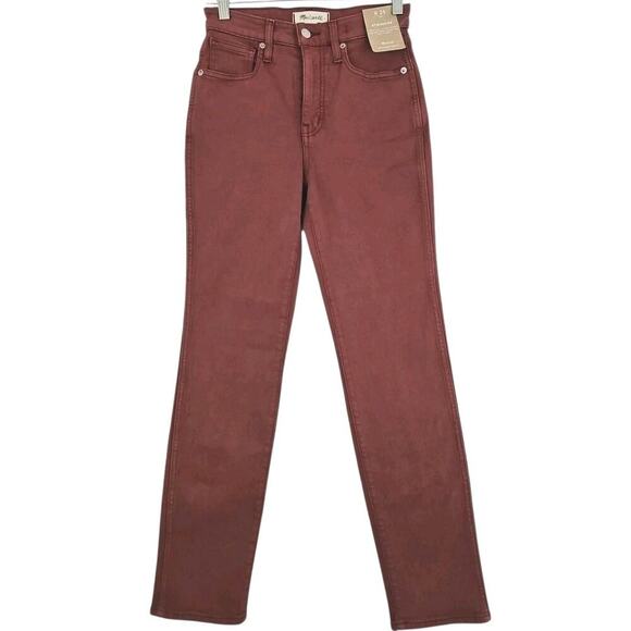 Madewell ~Woman Size 25~ Brown/Red Stovepipe Jeans Full-Length High Rise NWT. - Picture 5 of 16